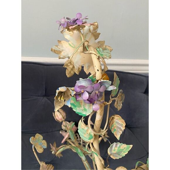 Pastel Pink, Blue and Mint Shabby Chic Florence Style Chandelier, 1960s Wrought - Picture 7 of 14